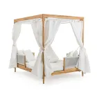 Venkovní válenda z týkového a provazového tkaní - Arjuna Viadurini