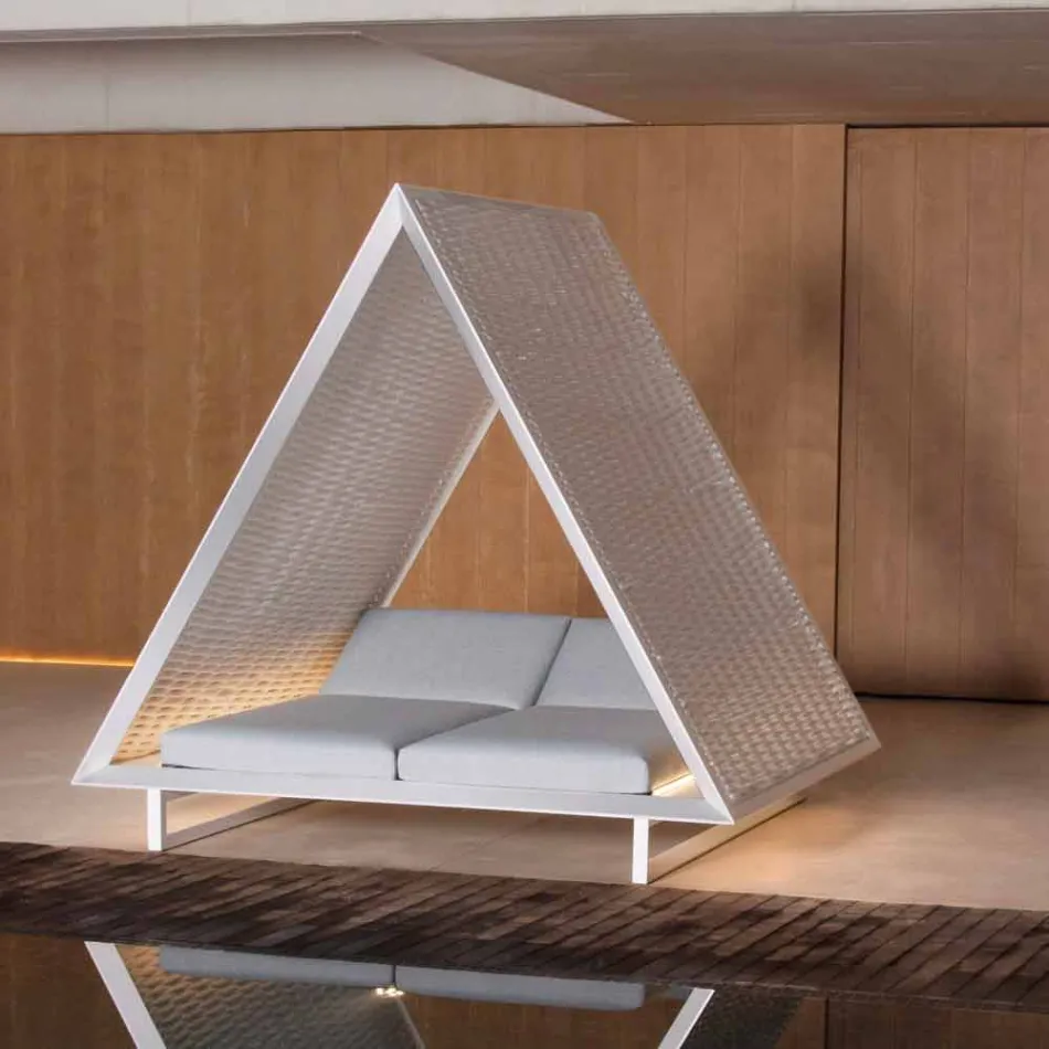 Luxusní zahradní lehátko z hliníku a textilu - rámová vinice od společnosti Vondom Viadurini