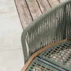 Zahradní denní postel z teakového dřeva, hliníku, lana a polštářů - Jacub Viadurini