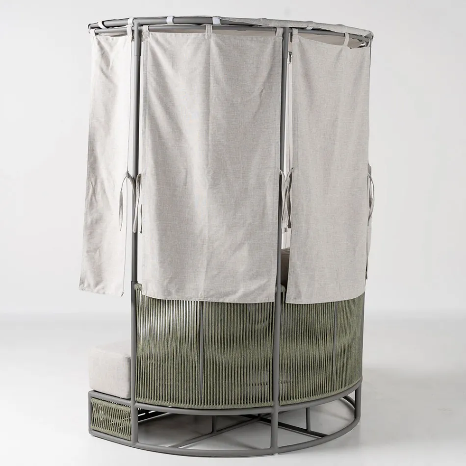 Teak, hliník, ROPE+ lanová zahradní lehátka s polštáři - Arcangelo Viadurini