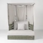 Teak, hliník, ROPE+ lanová zahradní lehátka s polštáři - Arcangelo Viadurini