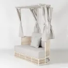 Teak, hliník, ROPE+ lanová zahradní lehátka s polštáři - Arcangelo Viadurini