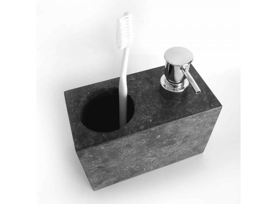 Dávkovač tekutého mýdla s mramorovým sklem vyrobený v Itálii - Clik Viadurini