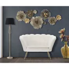 Moderní 2místná pohovka ze sametu se zlatými železnými nohami - Annina Viadurini