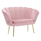 Moderní 2místná pohovka ze sametu se zlatými železnými nohami - Annina Viadurini