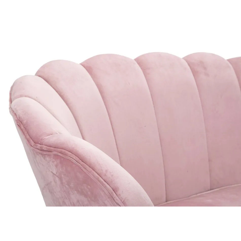 Moderní 2místná pohovka ze sametu se zlatými železnými nohami - Annina Viadurini