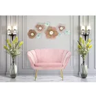 Moderní 2místná pohovka ze sametu se zlatými železnými nohami - Annina Viadurini