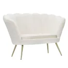 Moderní 2místná pohovka ze sametu se zlatými železnými nohami - Annina Viadurini