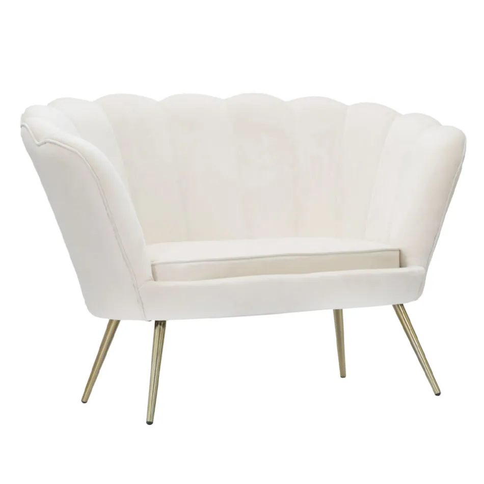 Moderní 2místná pohovka ze sametu se zlatými železnými nohami - Annina Viadurini