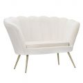 Moderní 2místná pohovka ze sametu se zlatými železnými nohami - Annina