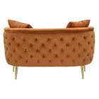 Dvoumístná pohovka v designové sametové, dřevěné a železné konstrukci - Renita Viadurini