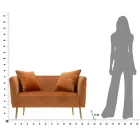 Dvoumístná pohovka v designové sametové, dřevěné a železné konstrukci - Renita Viadurini