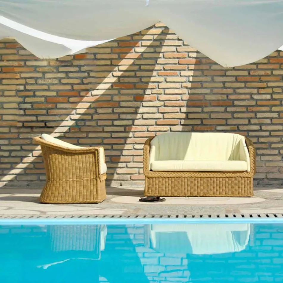 2 místná pohovka z polyetylénu zahradní ručního Jonny Viadurini