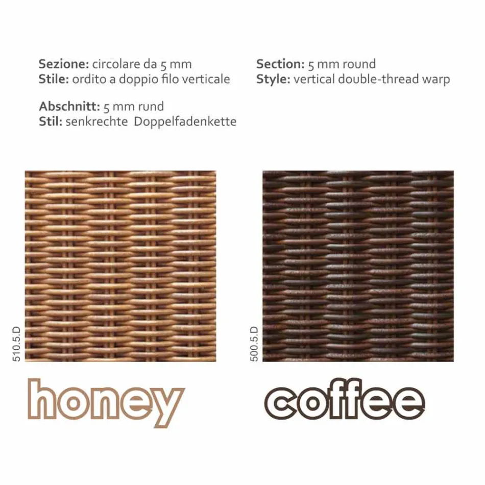 2 místná pohovka z polyetylénu zahradní ručního Jonny Viadurini