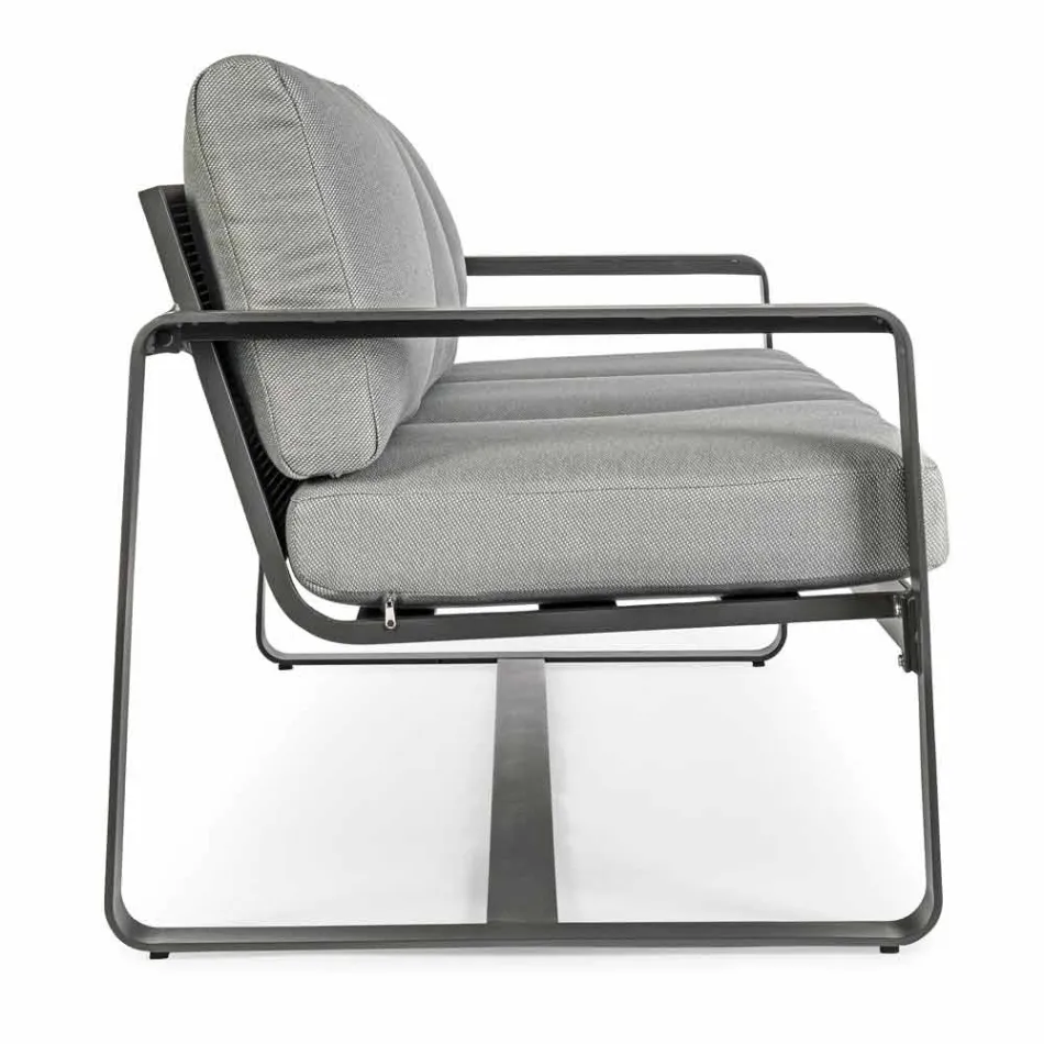 3místná venkovní pohovka s polštáři a sedákem v látce - Mirea Viadurini