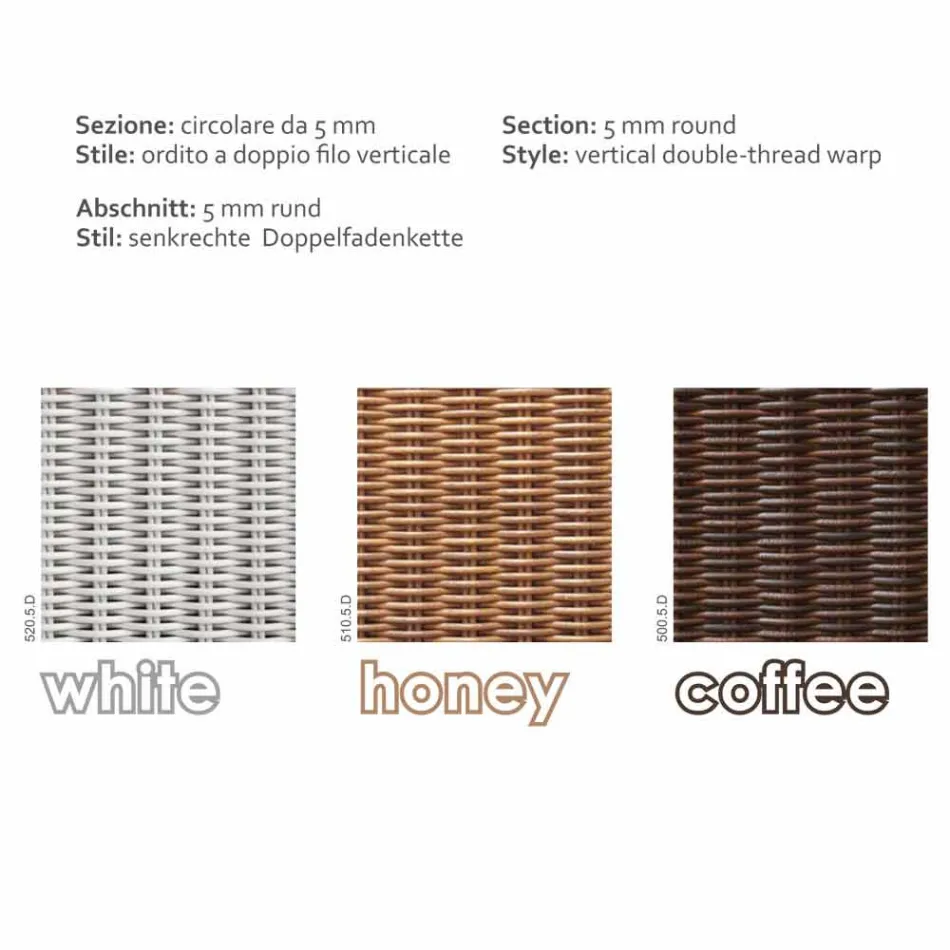 3 místná outdoor polyethylen pletené v Oslo ruce Viadurini