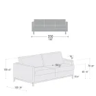 3místná pohovka do obývacího pokoje z kůže, dřeva a kovu Made in Italy - Bizzarro Viadurini