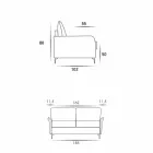 3místná designová pohovka L.185cm látka / ekokůže vyrobená v Itálii Erica Viadurini