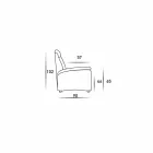 Dvoumístná pohovka v moderním designu z kůže, ekokože nebo látky Gelso Viadurini