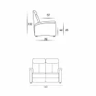Dvoumístná pohovka v moderním designu z kůže, ekokože nebo látky Gelso Viadurini