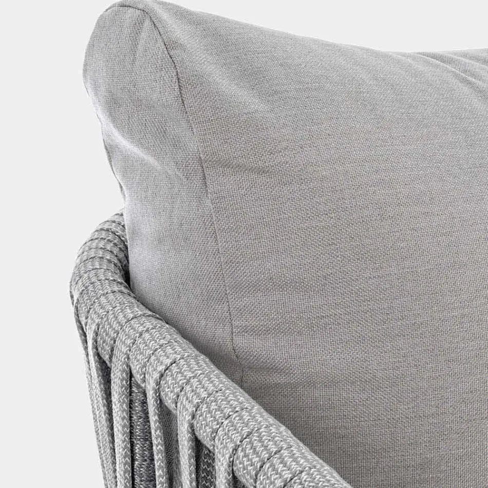 Homemotion - Rubio 3 Seater Design venkovní pohovka v bílé a šedé barvě Viadurini