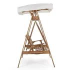 Houpací zahradní pohovka 2 Seater v akátovém dřeva s bílým plátnem - Roxen Viadurini