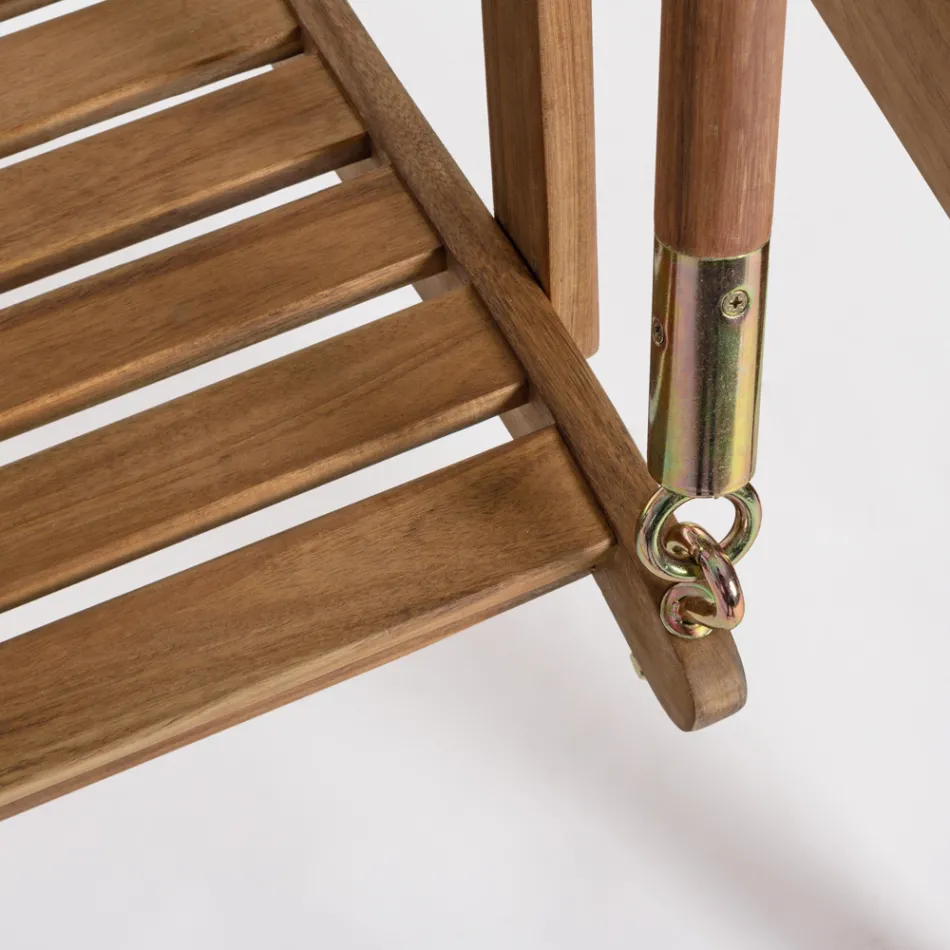 Houpací zahradní pohovka 2 Seater v akátovém dřeva s bílým plátnem - Roxen Viadurini