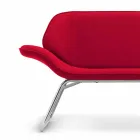 Loveseat z chromované oceli a skutečné hovězí Cesare Viadurini