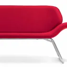 Loveseat z chromované oceli a skutečné hovězí Cesare Viadurini