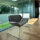 Loveseat z chromované oceli a skutečné hovězí Cesare Viadurini