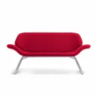 Loveseat z chromované oceli a skutečné hovězí Cesare Viadurini