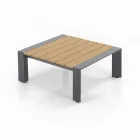 Rohová pohovka s konferenčním stolkem pro venkovní i vnitřní použití z hliníku - Mettre Viadurini