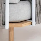 Šestihranná zahradní rohová pohovka z teaku a lana - Bellatrix Viadurini