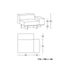 Levá rohová pohovka s extračirým skleněným podstavcem Made in Italy - Rory Viadurini