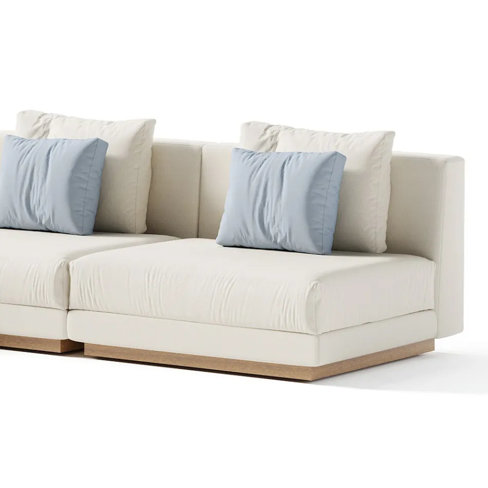 Modulární venkovní pohovka z čalouněné látky Made in Italy - Rubik Viadurini