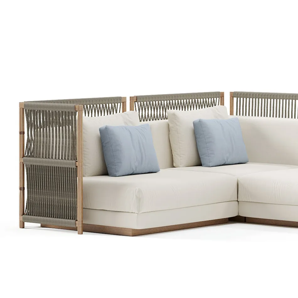 Modulární zahradní pohovka z látky Made in Italy - Rubik Viadurini