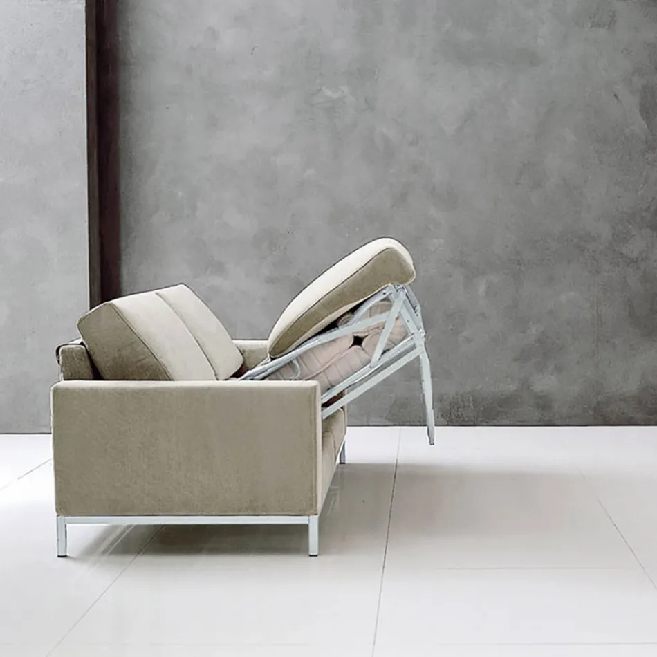 Pohovka s otvorem na postel z kovu a polyuretanu Made in Italy - Folle Viadurini