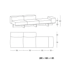 Pohovka s extra průhledným sklem a látkovým sedákem Made in Italy - Rory Viadurini