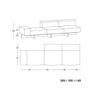 Pohovka s extra čirým skleněným podstavcem a látkovým sedákem Made in Italy - Rory Viadurini
