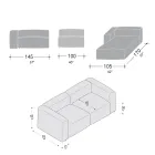 Pohovka s vnitřním poloostrovem z expandovaného polyuretanu - Buffo Viadurini