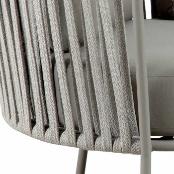 2 sedačka venkovní pohovka z kovu, tkaniny a lana Vyrobeno v Itálii - Mari