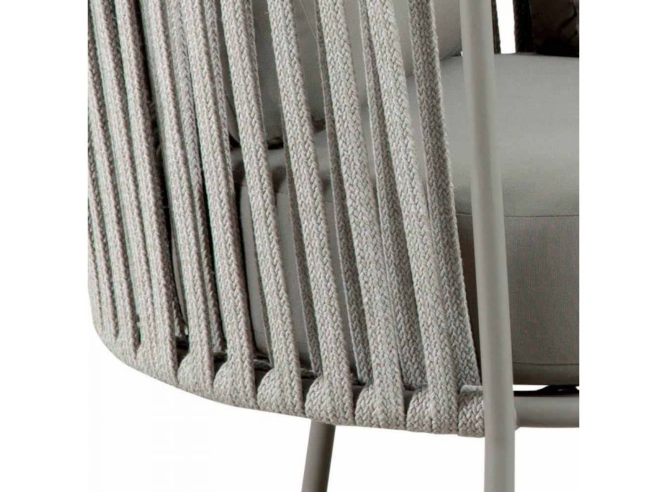 2 sedačka venkovní pohovka z kovu, tkaniny a lana Vyrobeno v Itálii - Mari