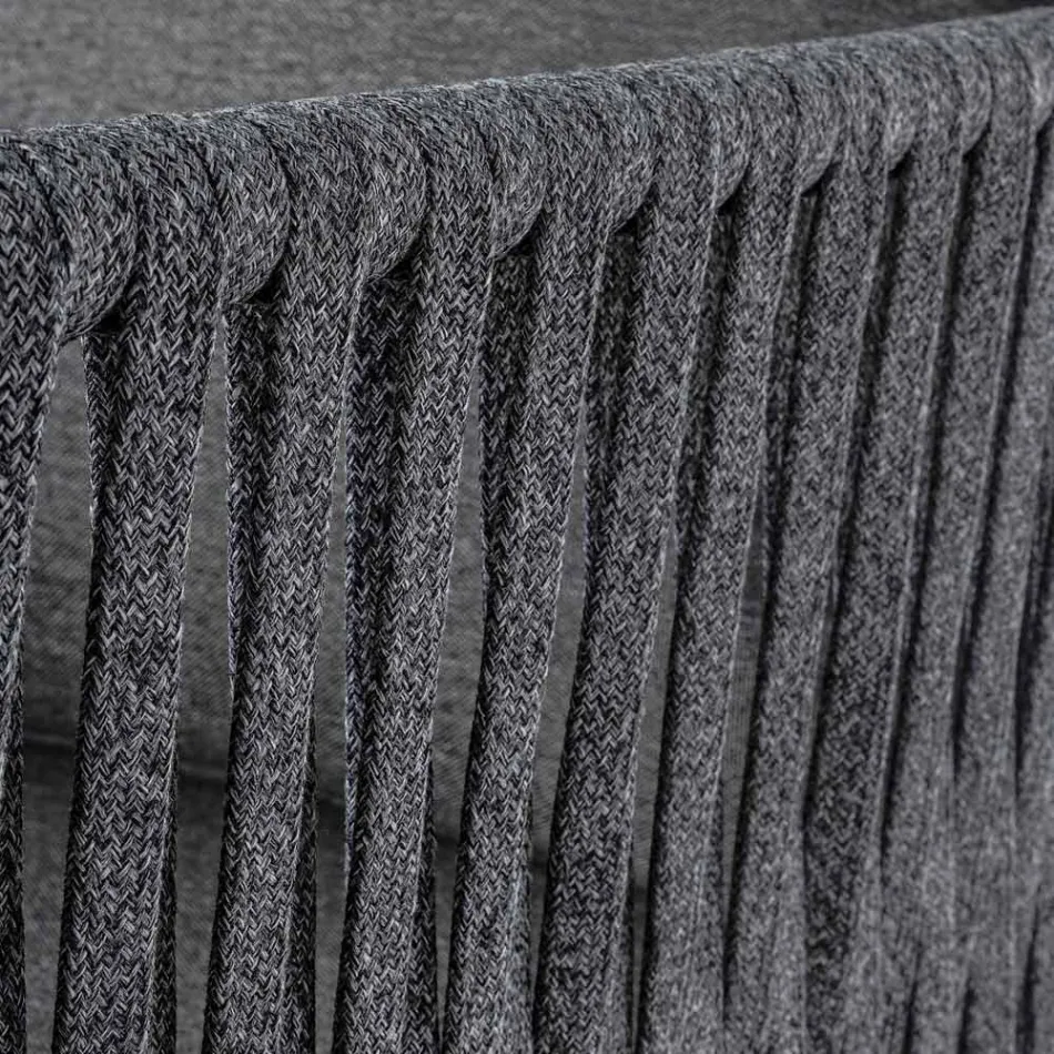 Venkovní hliníková a provazová pohovka s látkovými polštáři, Homemotion - Shama Viadurini