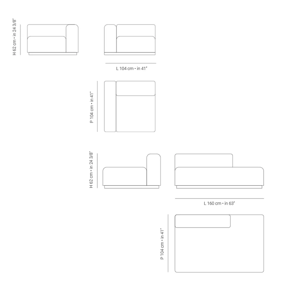 Modulární venkovní pohovka z mořské překližky Made in Italy - Bahias Viadurini