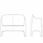 Moderní designová venkovní pohovka Solid by Vondom v polypropylenu Viadurini