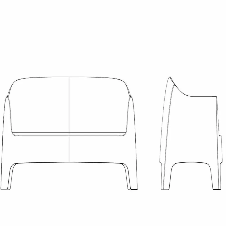 Moderní designová venkovní pohovka Solid by Vondom v polypropylenu Viadurini