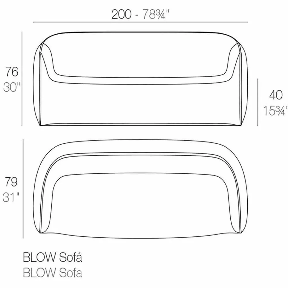 Designová venkovní pohovka v polyethylenové pryskyřici Blow by Vondom Viadurini