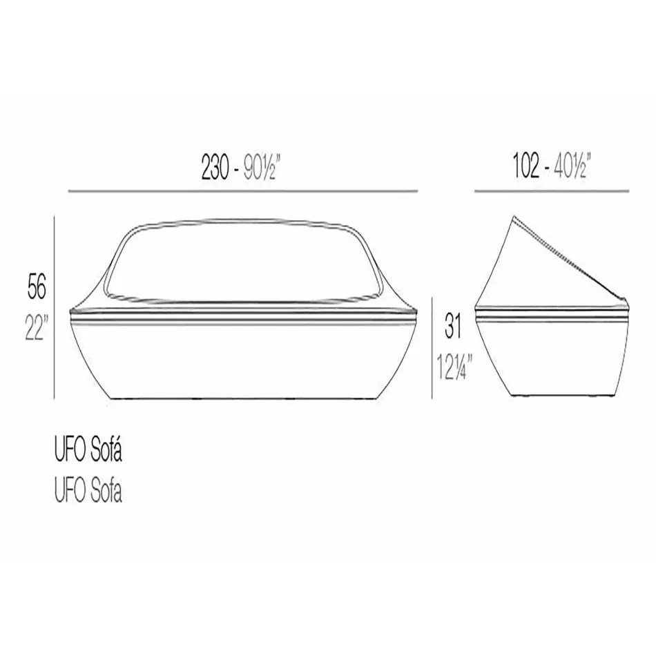 Ufo by Vondom design venkovní pohovka z polyethylenové pryskyřice Viadurini