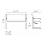 Rám Vondom venkovní pohovka, z polyethylenové pryskyřice, design Viadurini