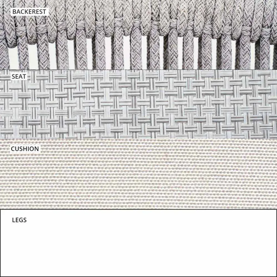 Venkovní stohovatelná potahová textilie se dvěma sedačkami - Smart by Varaschin Viadurini